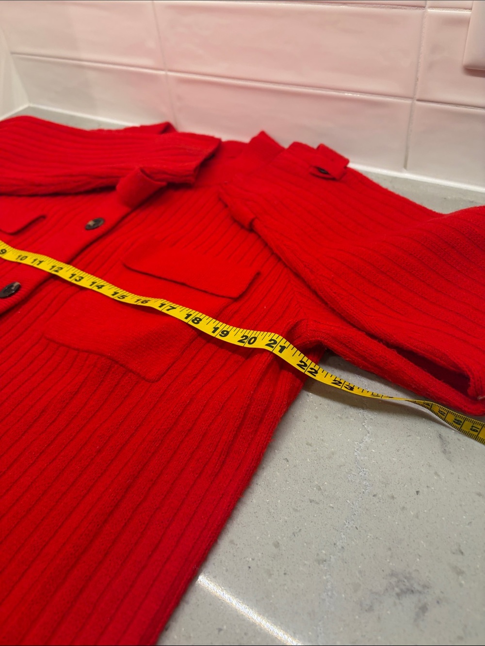 Ann Taylor matching set! red cardigan and sweater skirt - Picture 8 of 8